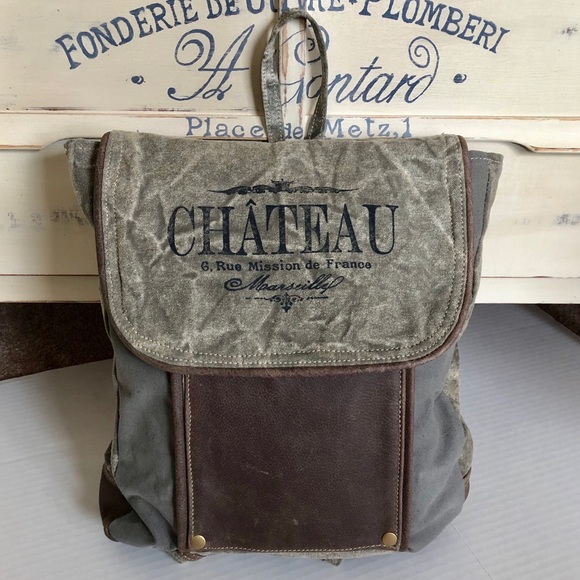 Handbags - Myra bag backpack Vintage theme up-cycled material